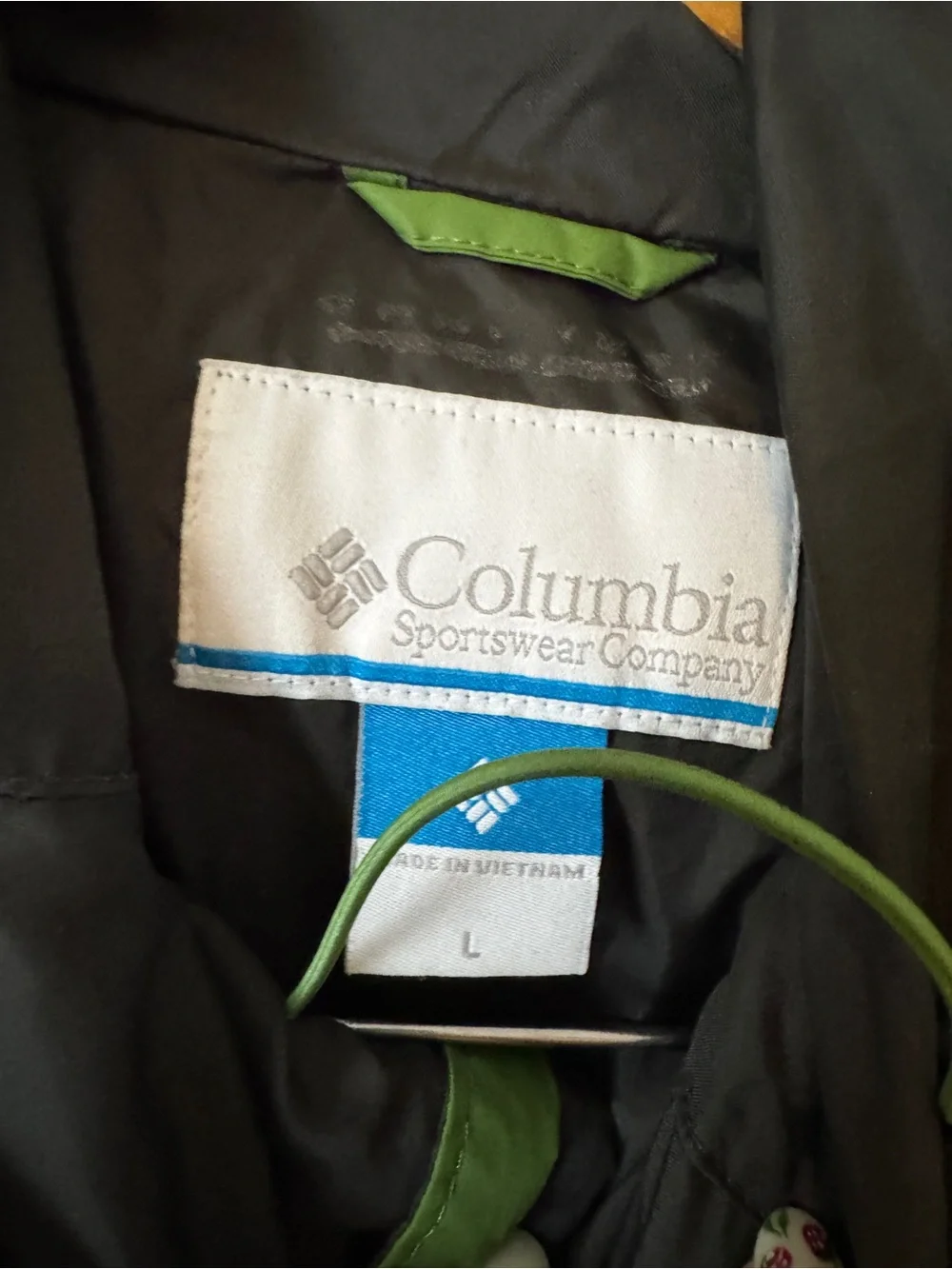 Columbia Men’s L Lined Raincoat Hooded Jacket | Green Outdoor Shell